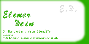 elemer wein business card